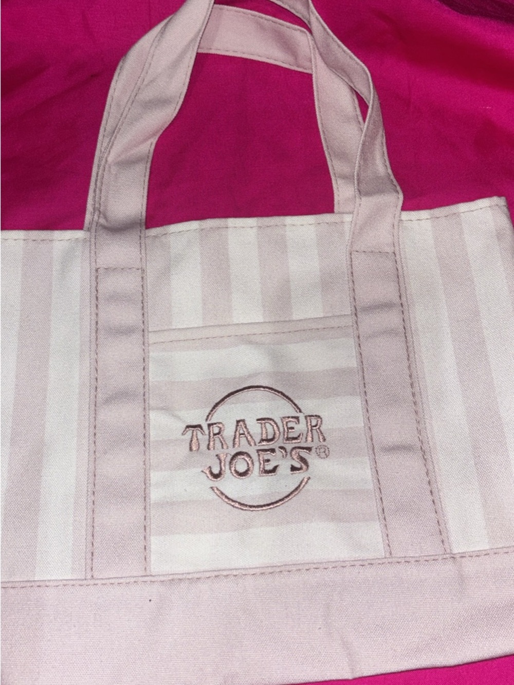 Pink Stripe Tote Bag